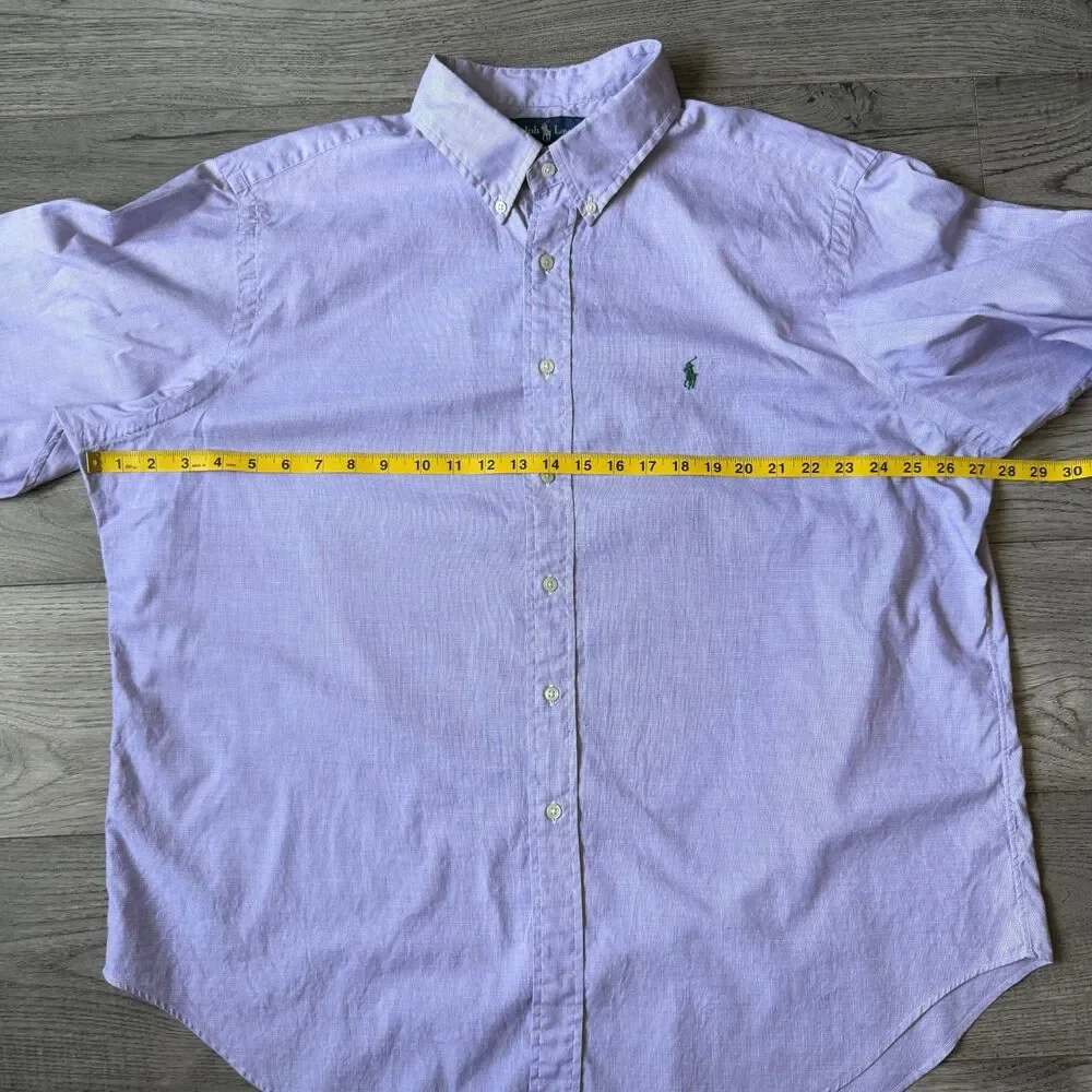 Ralph Lauren Classic Fit Purple Oxford Button Down Shirt W/ Green Pony Size XXL